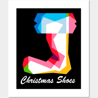 Colorful christmas shoes Posters and Art